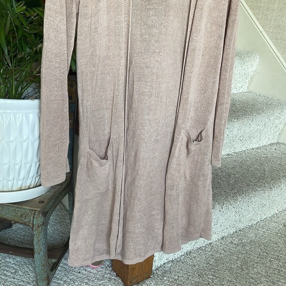 J Jill Women's Linen Long Line Midi Cardigan Sweater - Picture 3 of 15